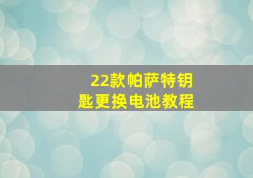 22款帕萨特钥匙更换电池教程