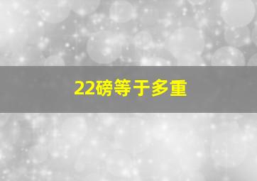 22磅等于多重