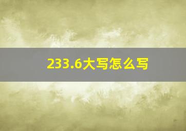 233.6大写怎么写