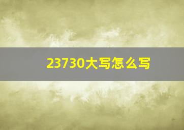 23730大写怎么写