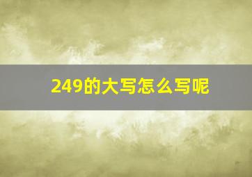 249的大写怎么写呢