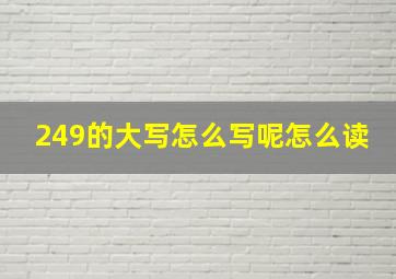 249的大写怎么写呢怎么读