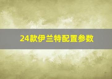 24款伊兰特配置参数