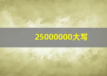 25000000大写