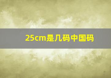 25cm是几码中国码