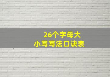 26个字母大小写写法口诀表