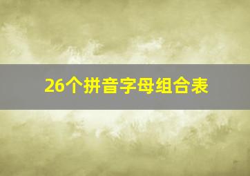 26个拼音字母组合表