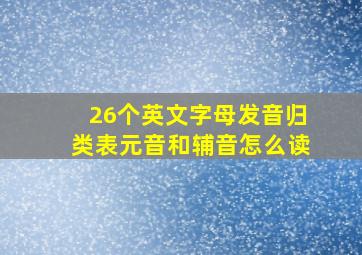 26个英文字母发音归类表元音和辅音怎么读