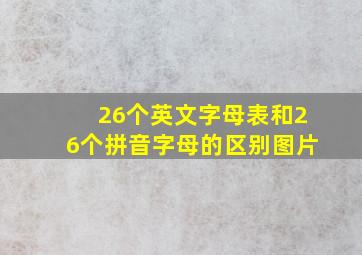 26个英文字母表和26个拼音字母的区别图片