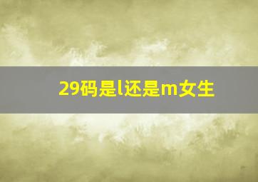 29码是l还是m女生