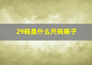 29码是什么尺码裤子