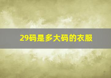 29码是多大码的衣服