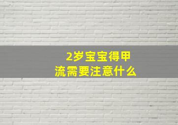 2岁宝宝得甲流需要注意什么