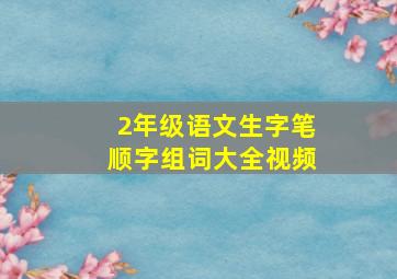 2年级语文生字笔顺字组词大全视频