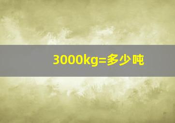 3000kg=多少吨