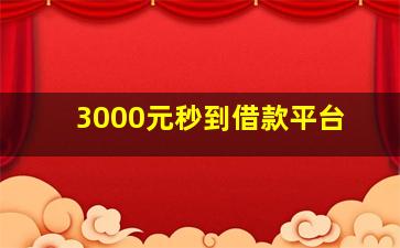 3000元秒到借款平台