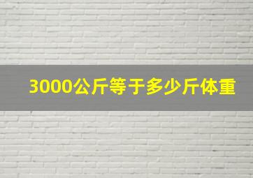 3000公斤等于多少斤体重