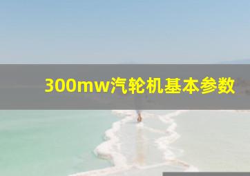 300mw汽轮机基本参数