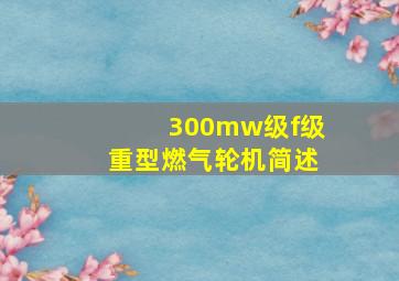 300mw级f级重型燃气轮机简述