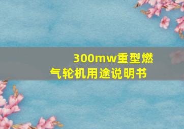 300mw重型燃气轮机用途说明书