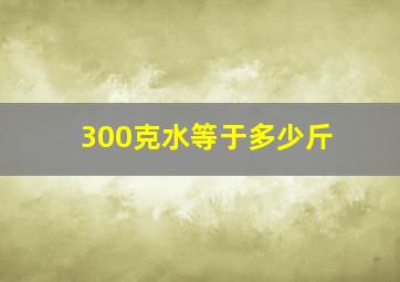 300克水等于多少斤