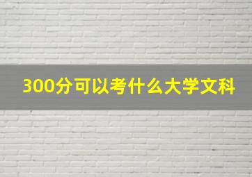 300分可以考什么大学文科