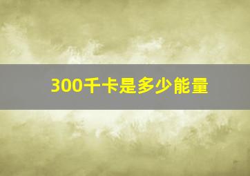 300千卡是多少能量