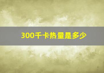 300千卡热量是多少