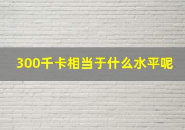 300千卡相当于什么水平呢