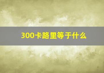 300卡路里等于什么