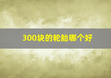 300块的轮胎哪个好