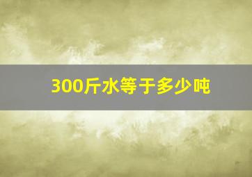 300斤水等于多少吨