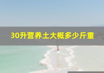 30升营养土大概多少斤重