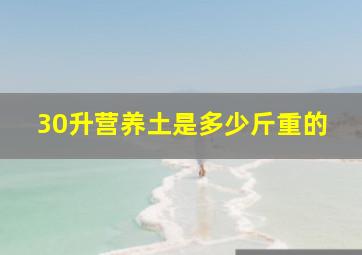 30升营养土是多少斤重的