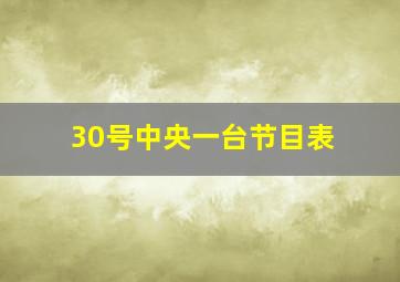 30号中央一台节目表