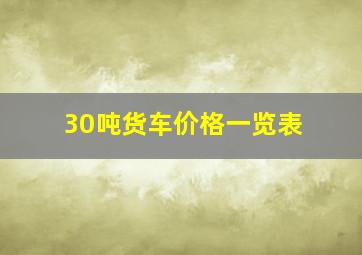 30吨货车价格一览表