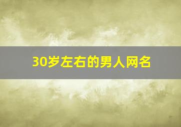 30岁左右的男人网名