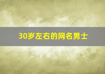 30岁左右的网名男士