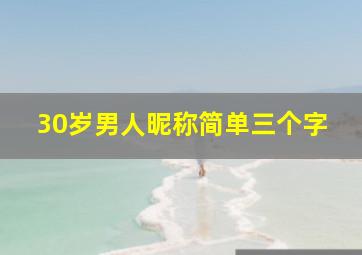 30岁男人昵称简单三个字