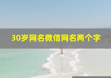 30岁网名微信网名两个字