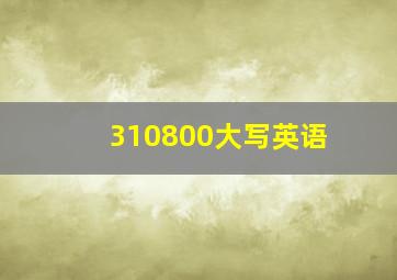 310800大写英语