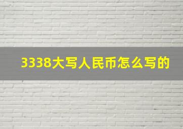 3338大写人民币怎么写的