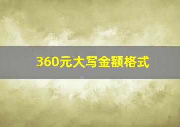 360元大写金额格式