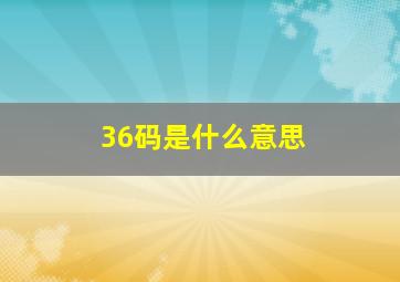 36码是什么意思