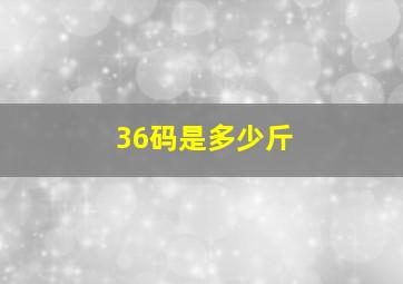 36码是多少斤