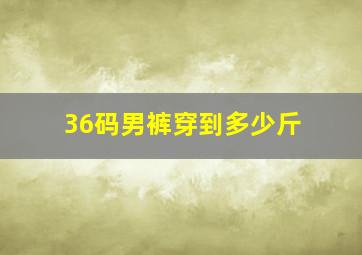 36码男裤穿到多少斤