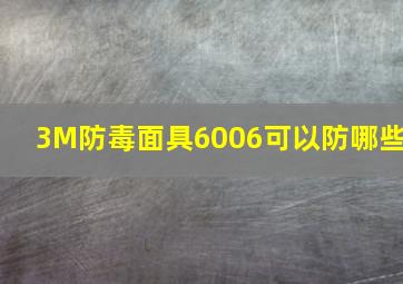 3M防毒面具6006可以防哪些