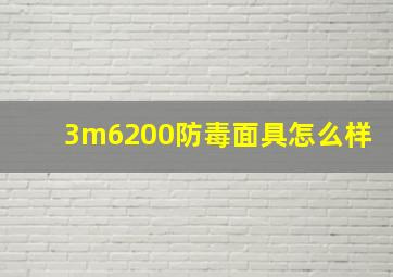 3m6200防毒面具怎么样