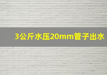 3公斤水压20mm管子出水