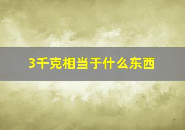 3千克相当于什么东西